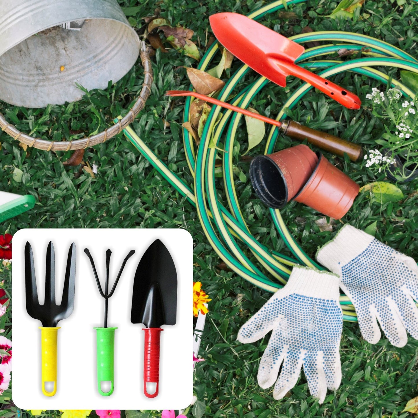 Colorfull Garden Tool Set Set Of 3Pc