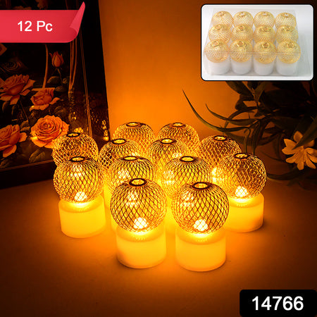 Led Ball Shaped Decorative Light With Mesh Cover (12 Pc Set)