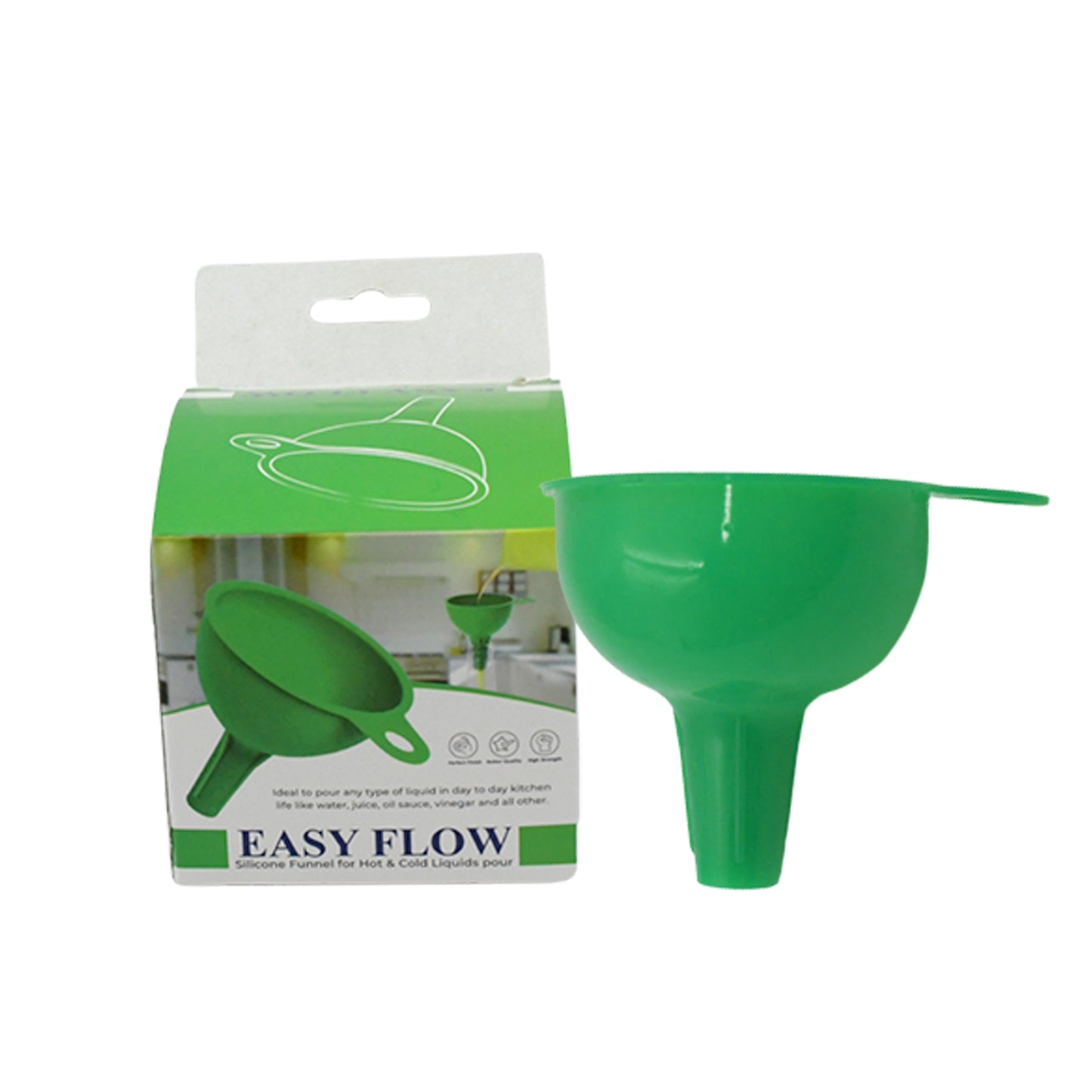 Silicone Funnel For Pouring Oil Sauce Water Juice And Small Food-Grainsfood Grade Silicone Funnel (1 Pc Green)