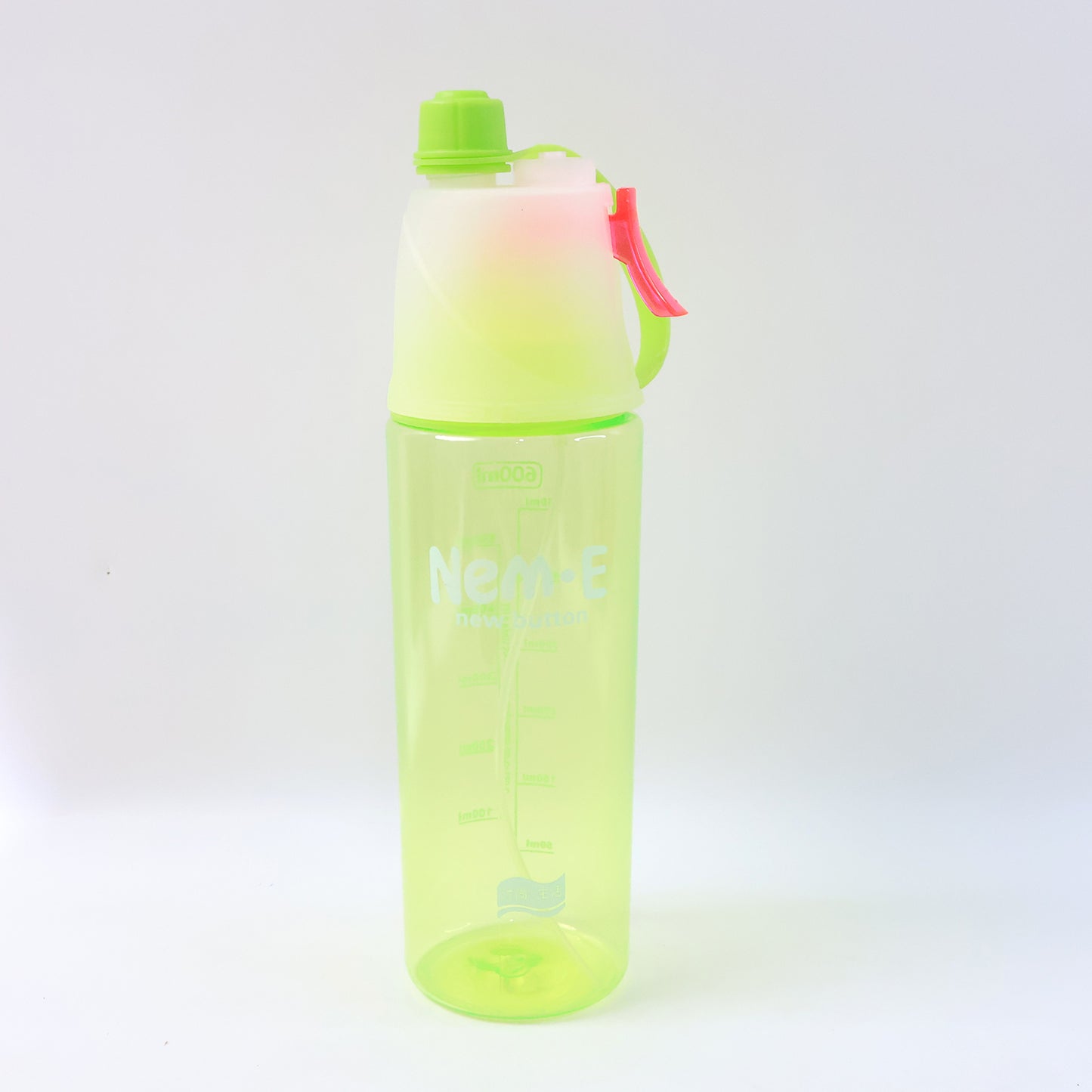Plastic Dual Function Sports Water Bottle With Built-In Mist Spray And Leakproof Cap (600Ml 1 Pc)