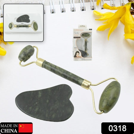 Gua Sha Stone And Anti Aging Jade Roller Massager For Face Massage Natural Face Skincare Massager Face Roller Massager For Women Face Shaper Jade Roller And Gua Sha Set For Glowing Skin
