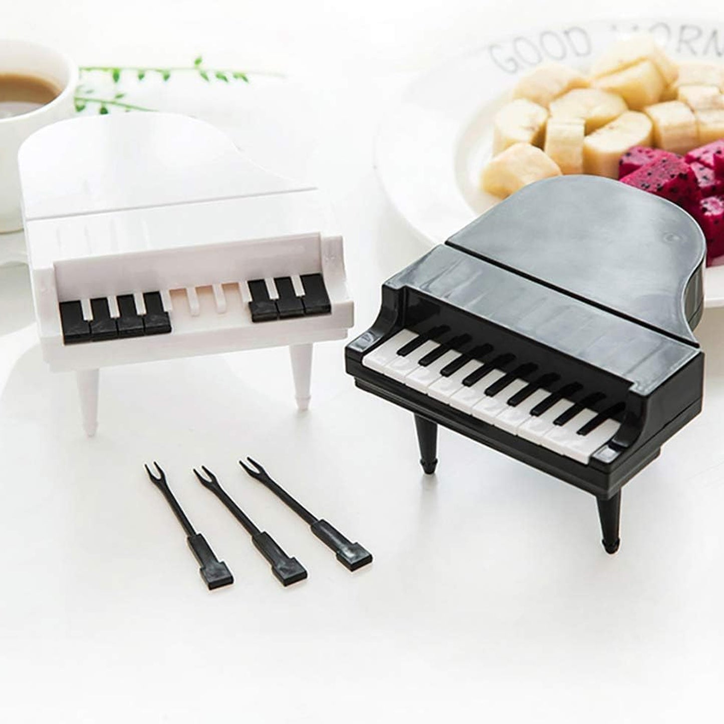 10Pcslot Creative Piano Fruit Forks Set Food Sticks For Dessert Fruit Snack Picking Kitchen Dining Tools (10 Pc Set)
