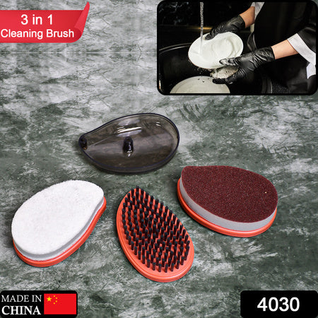 Plastic Wet And Dry Brush For Home (Multicolor 3 Units)