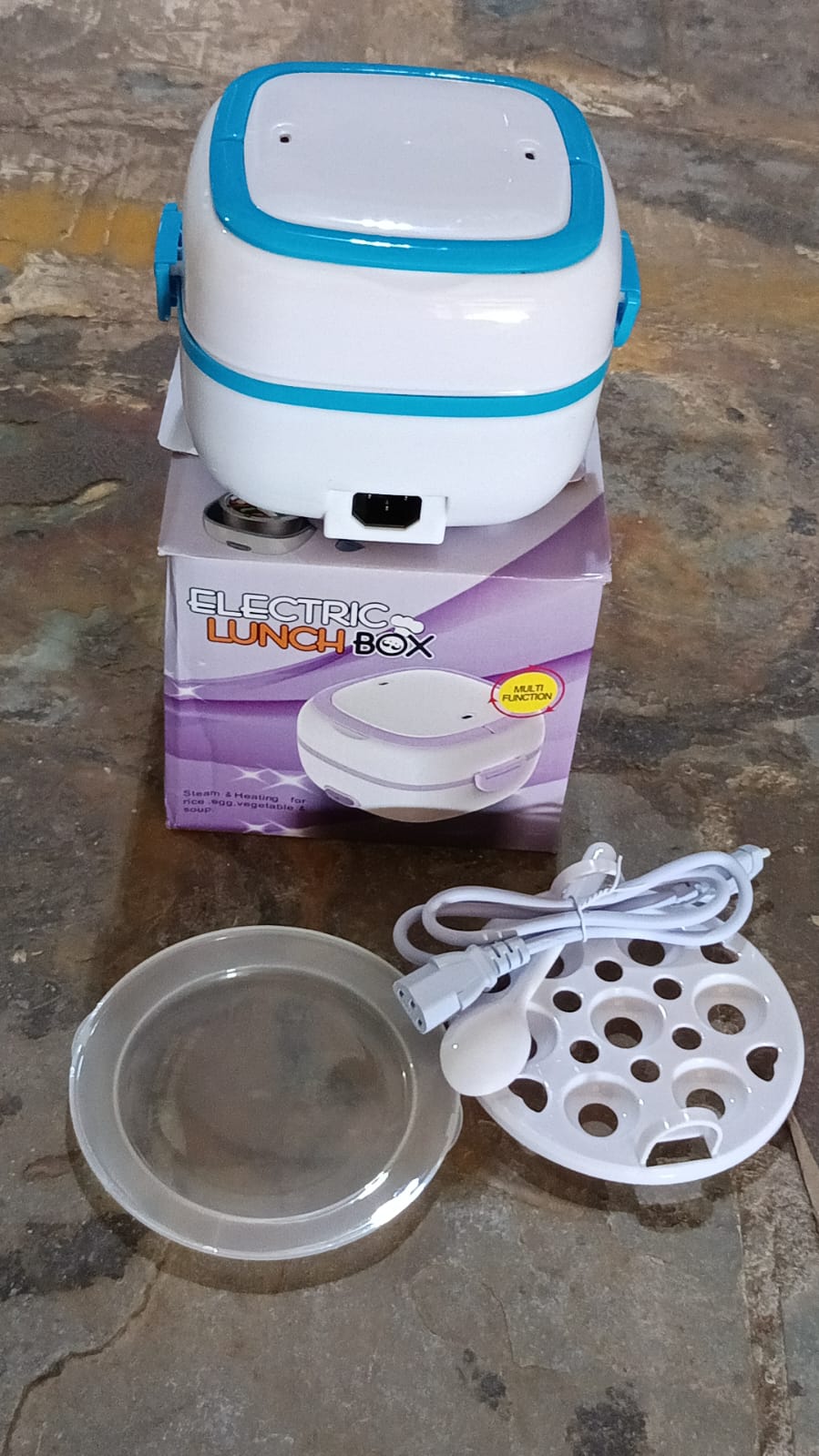 Electric Lunch Box Portable Food Warmer Food Heating Lunch Box Removable Food-Grade Stainless Steel Compartments 220V 200W For Car Truck Office