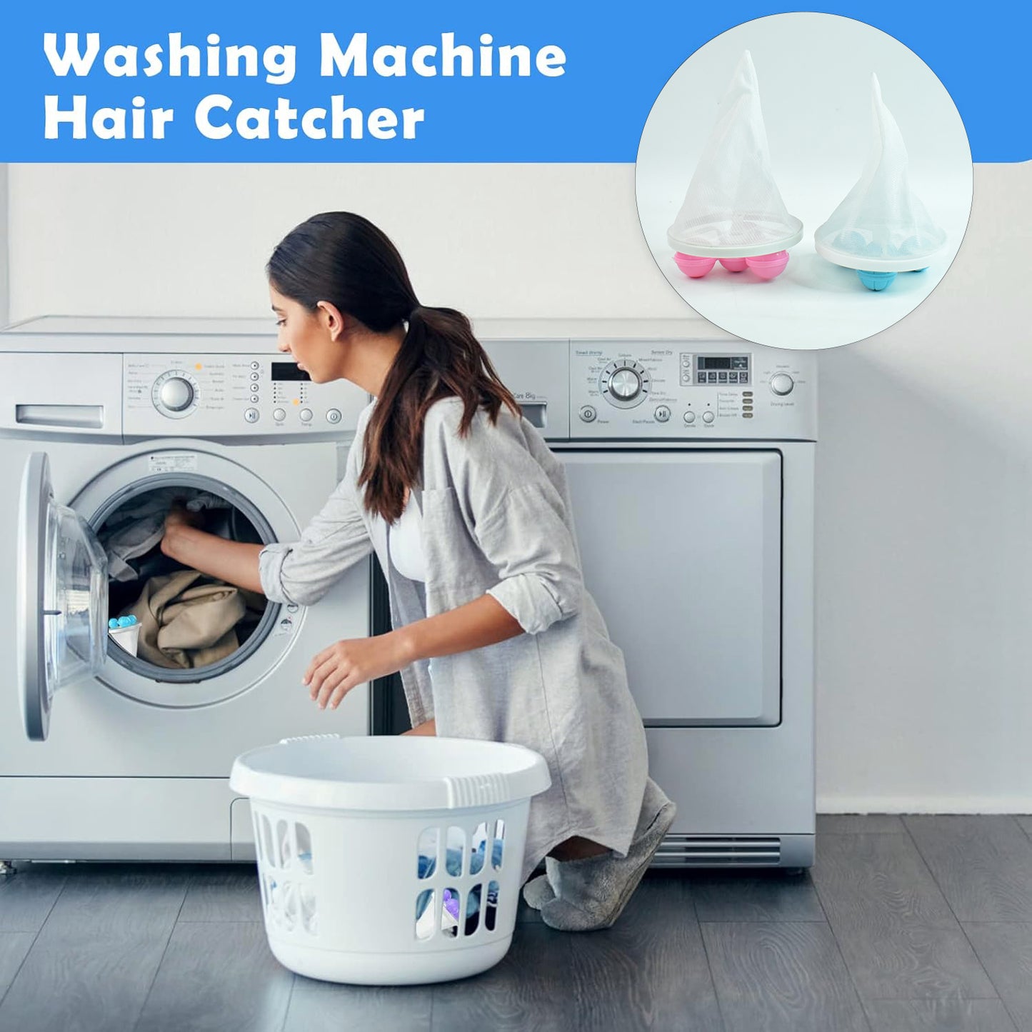 Laundry Ball Floating Pet Fur Lint Hair Catcher Household Reusable Washing Machine Floating Lint Mesh Bag Hair Filter Net Pouch Washing Lint Hair Remover Net Mesh Bag Dryer (1 Pc)