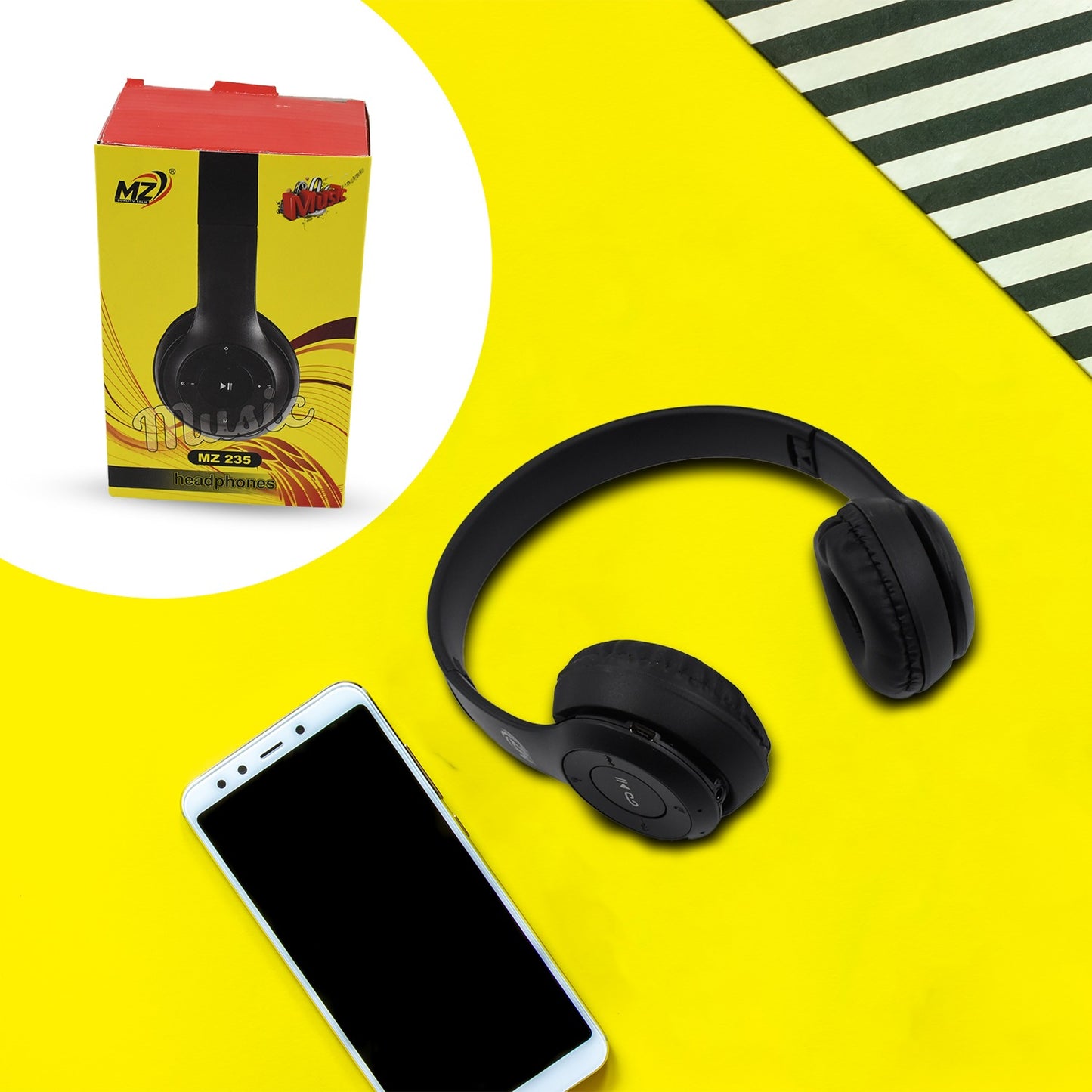 Wireless Headphone Over The Head Bluetooth Headset Foldable Headband Hands-Free With Calling Function (1 Pc)