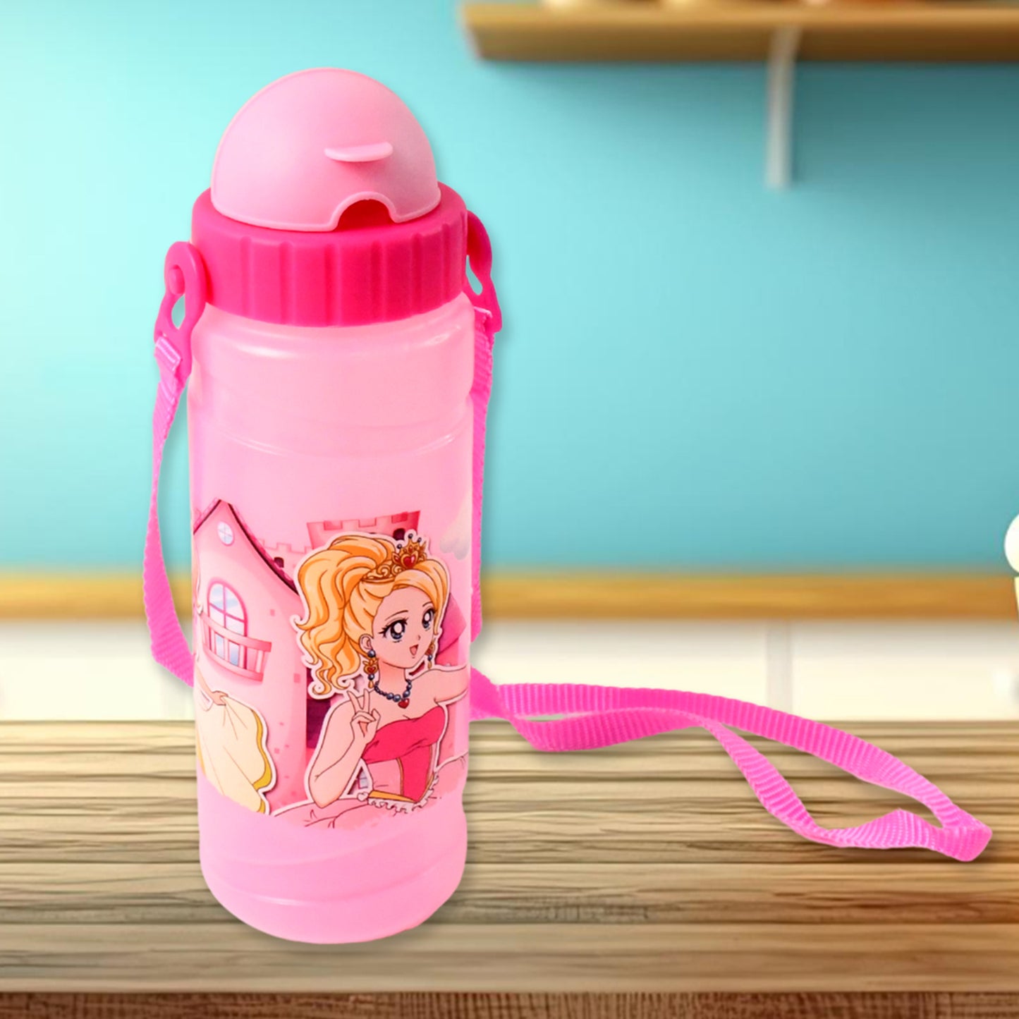 Cartoon Printed Water Bottle 550Ml (1 Pc)
