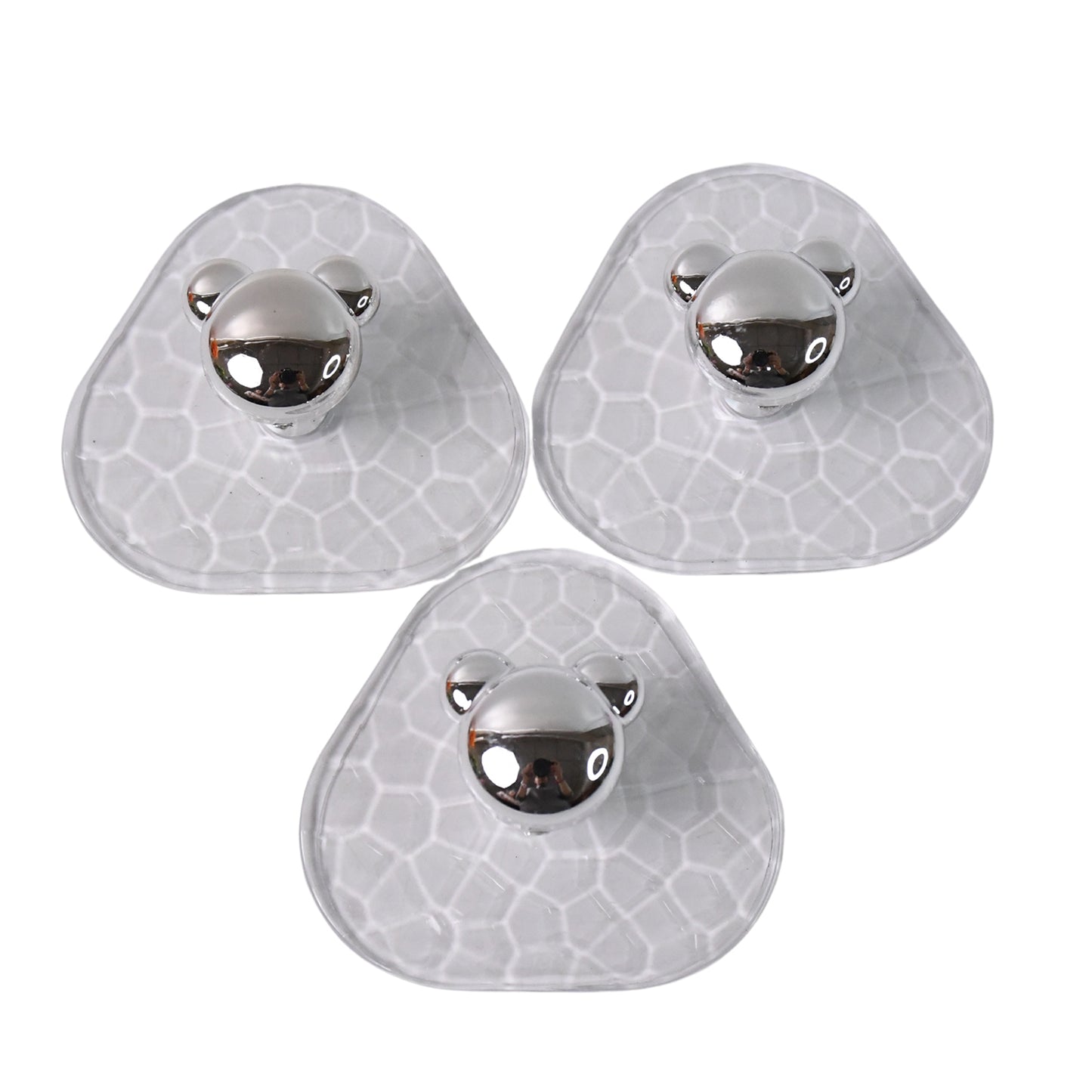 All-Plastic Adhesive Wall Hooks - Strong No Damage Easy To Install (3 Pc Set)
