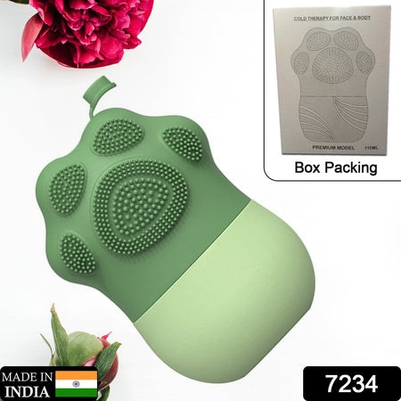 Ice Roller For Face Massage Eye Anti-Leak Silicone Ice Face Roller Ice Mould With Cleansing Brush Ice Facial Roller For Eliminate Edema Calm Skin Shrink Pore Women Skin Care