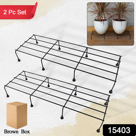 Metalrectangle Flower Plant Stand For Balcony (6020 Cm 2 Pc Set)