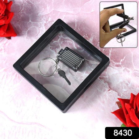 Suitcase Shape Nail Clipper Keychain With Key 3D Floating Frame Display Case (1 Set)