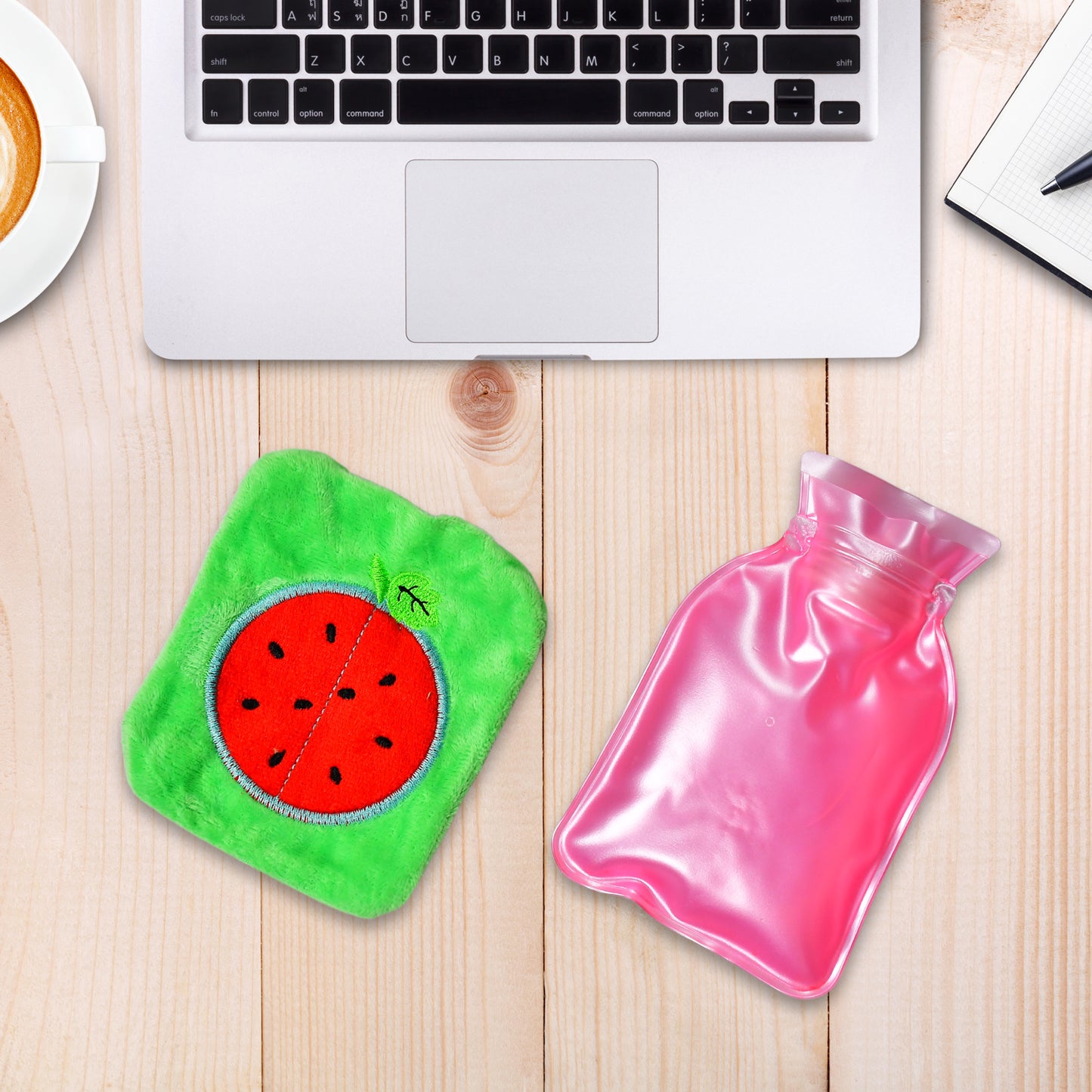 Watermelon Small Hot Water Bag With Cover For Pain Relief Neck Shoulder Pain And Hand Feet Warmer Menstrual Cramps.
