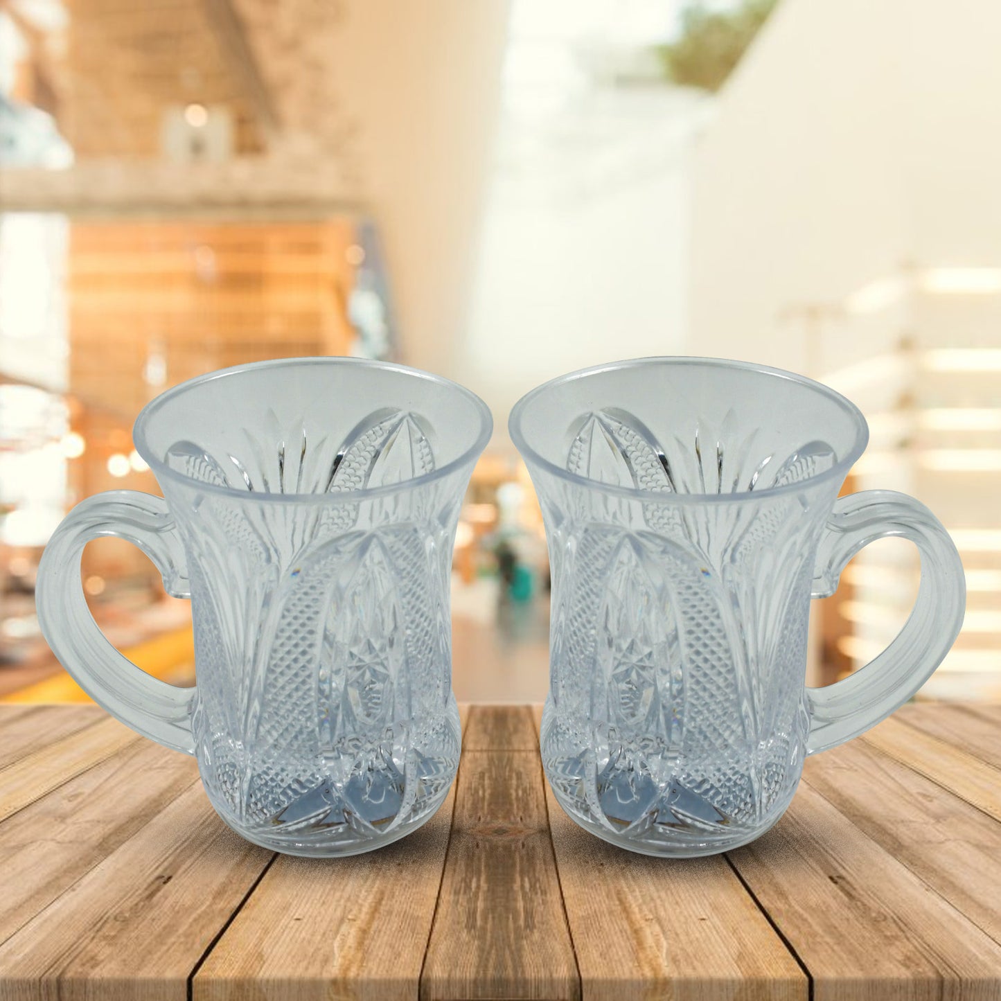 Flashing Cup Led Water Sensor Light Up Cup With Handle For Home Kitchen Fun Luminous Water Cup Party Birthday Nightclub Christmas Disco Entertainment Cup (2 Pcs Set)