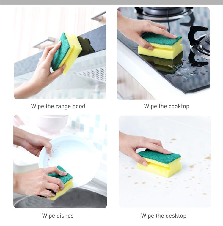 Scrub Sponge 2 In 1 Pad For Kitchen Sink Bathroom Cleaning Scrubber