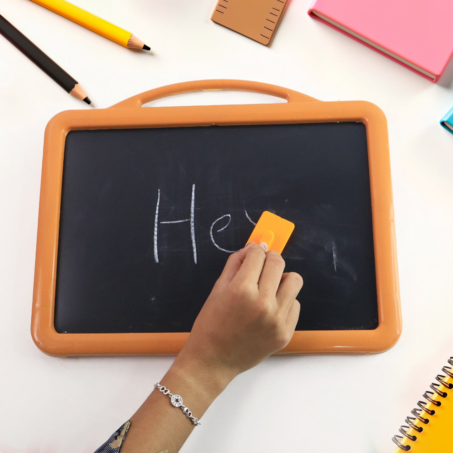 2-In-1 Double-Sided Write And Wipe Educational Drawing Board For Kids (1 Set)