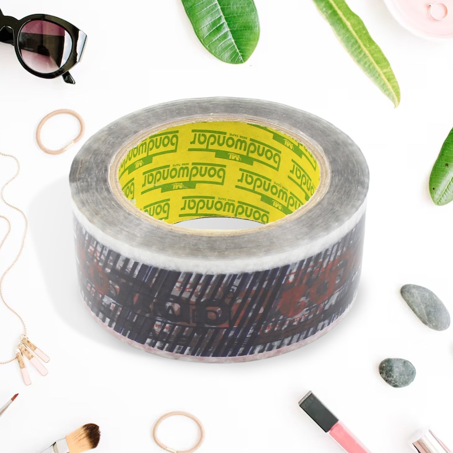 Deodap Printed Transparent Strong Adhesive Packaging Tape For Multipurpose Use Packing Adhesive Tape Office Product (2 Inch X 120 Mtr.)