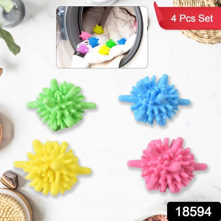 Soft Star Washing Machine Laundry Dryer Balls Laundry Ball (4 Pcs Multi Color)