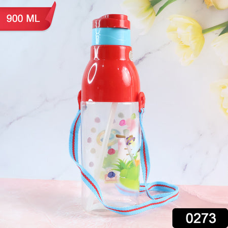 Plastic Tranparent Sports Insulated Water Bottle With Dori Straw Easy To Carry High Quality Water Bottle Bpa-Free Leak-Proof For Kids School For Fridge Office Sports School Gym Yoga (1 Pc 800Ml)
