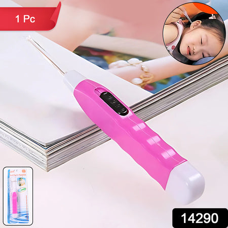 Pinkled Flashlight Earpick With Tweezer (1 Pc)