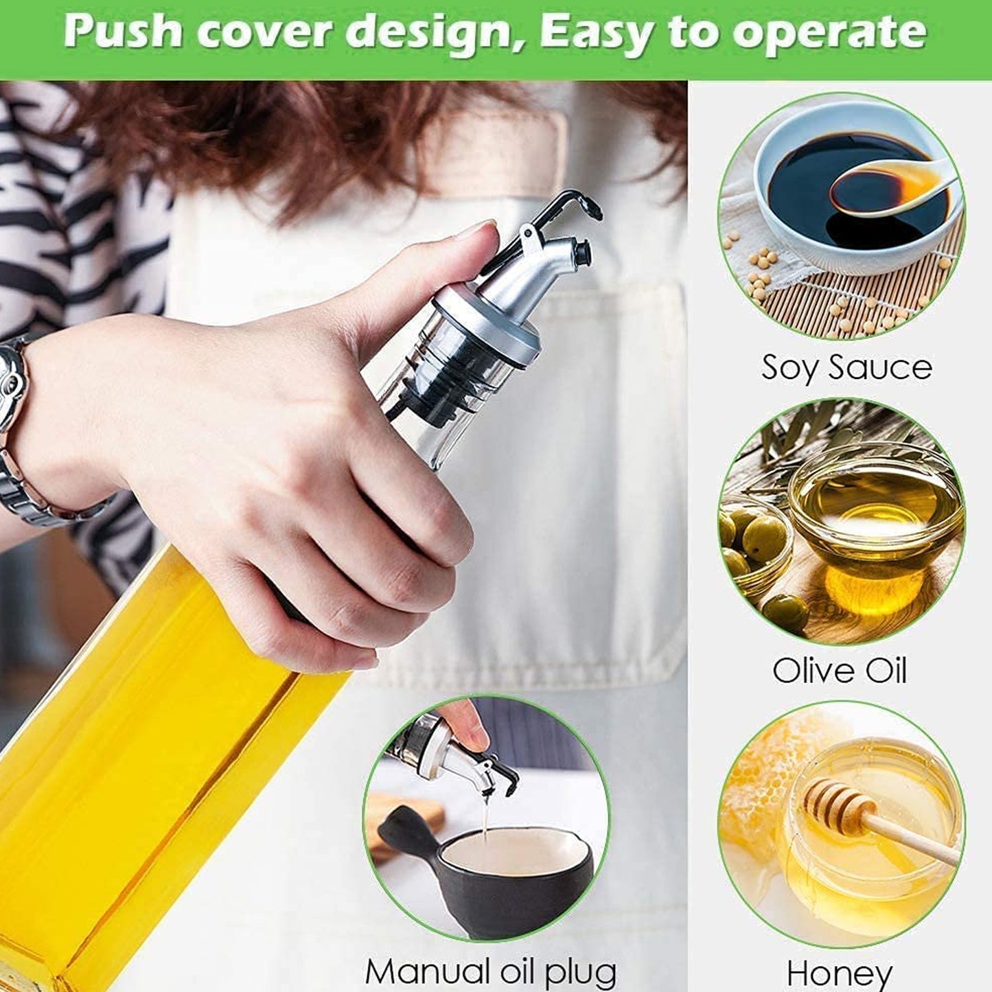 Transparent Glassoil Dispenser 500 Ml Bottle Set Of 2 Spice Jar 250 Ml Set Of 3 Oil Bottle For Kitchen Oil Vinegar Storage Glass Bottle Glass Container For Spice Masala (5 Pcs Set)
