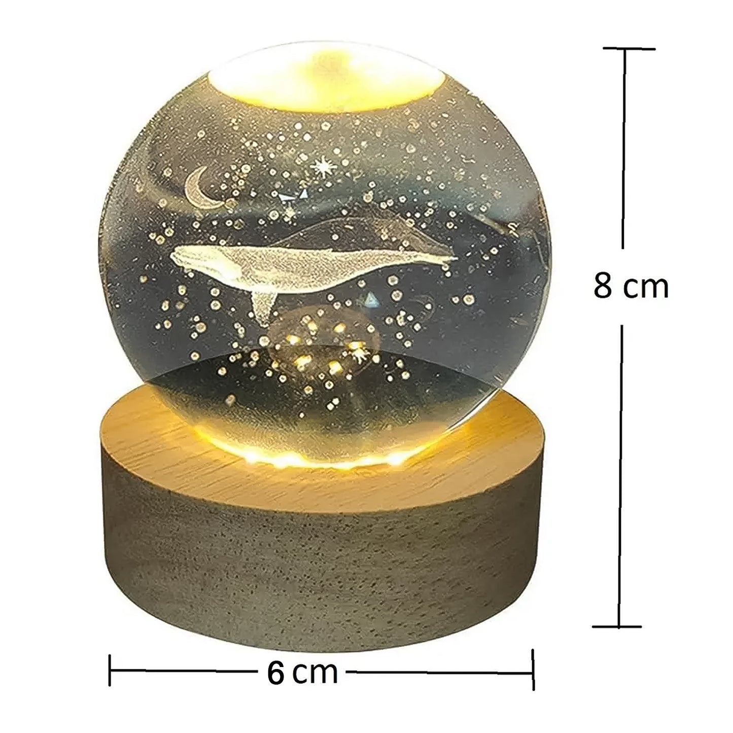 Fish3D Crystal Ball Lamps With Base (1 Pc)