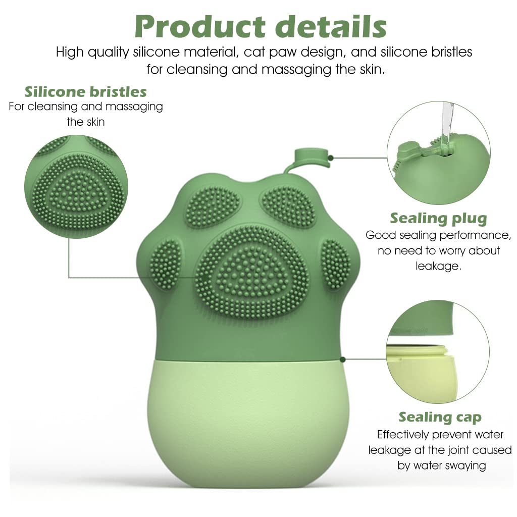 Ice Roller For Face Massage Eye Anti-Leak Silicone Ice Face Roller Ice Mould With Cleansing Brush Ice Facial Roller For Eliminate Edema Calm Skin Shrink Pore Women Skin Care