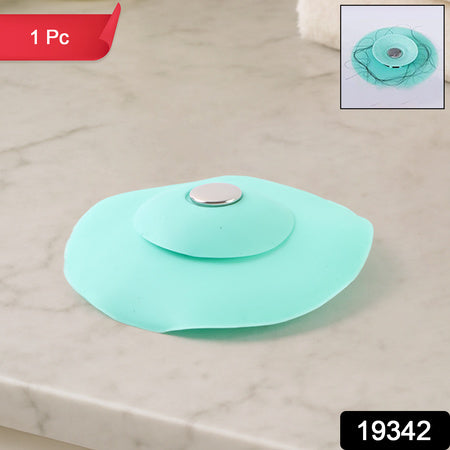 Creative 2-In-1 Light Green Silicone Sewer Sink Sealer Cover Drainer (Multicolour)