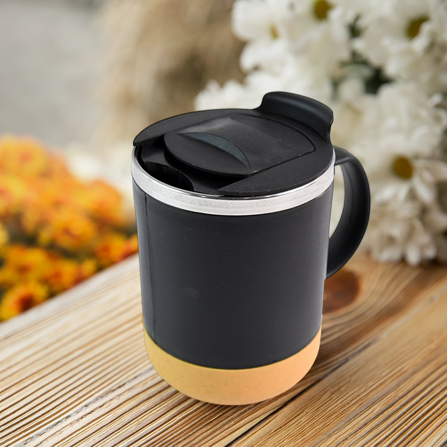 Insulated Coffee Mug With Spill-Proof Lid (Approx 350Ml 1 Pc)