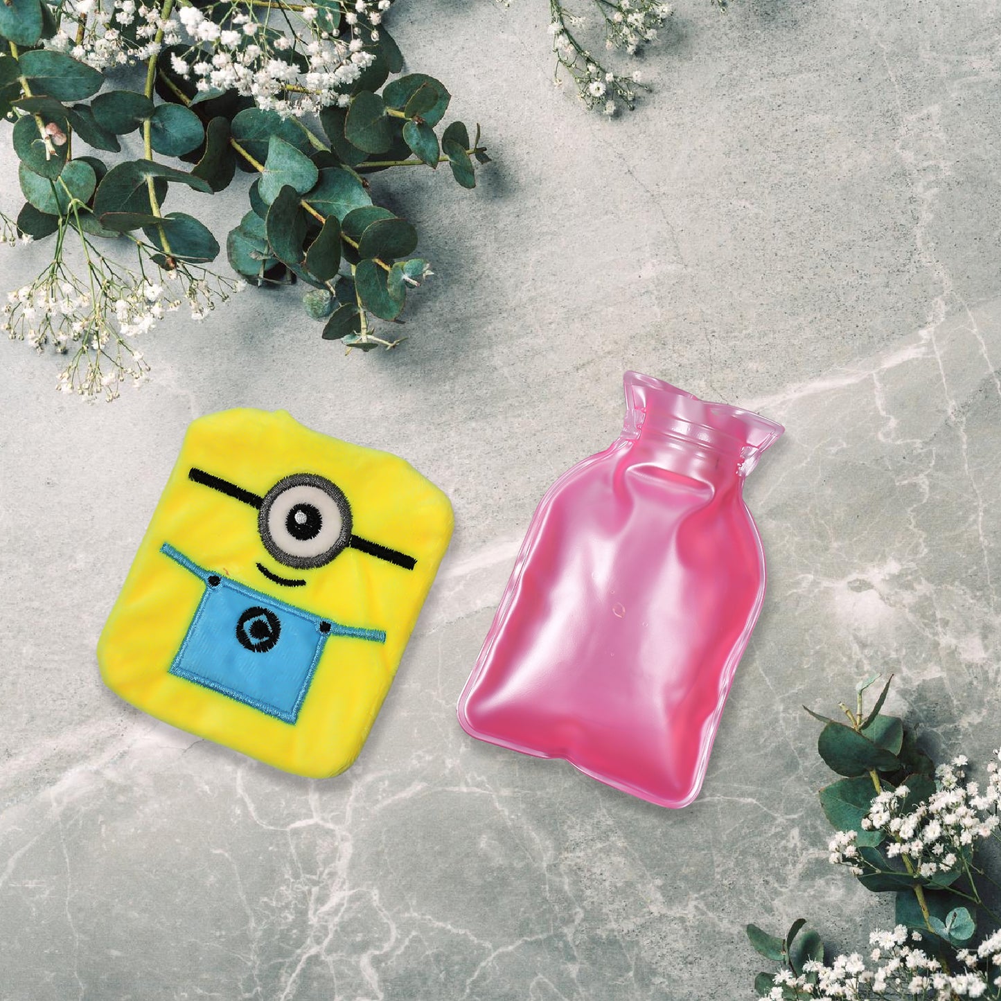 Minions Small Hot Water Bag With Cover For Pain Relief Neck Shoulder Pain And Hand Feet Warmer Menstrual Cramps.