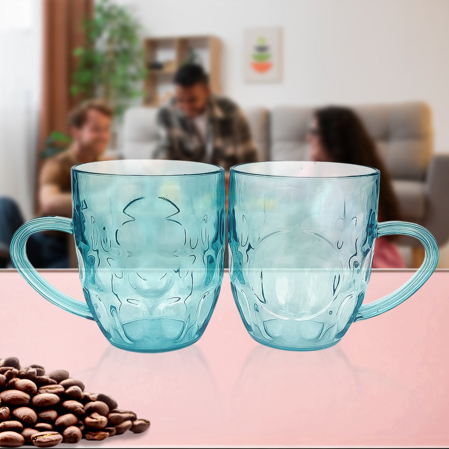 Apexshake Mug Set 2 Pieces Durable Plastic Mugs (350Ml) Approx