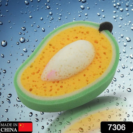 Sponge Household Kitchen Mango Shape Bowl Dish Washing Cleaning Pad Cleaner Bath Cleaning Sponge Dishwashing Sponge Mango (1 Pc)