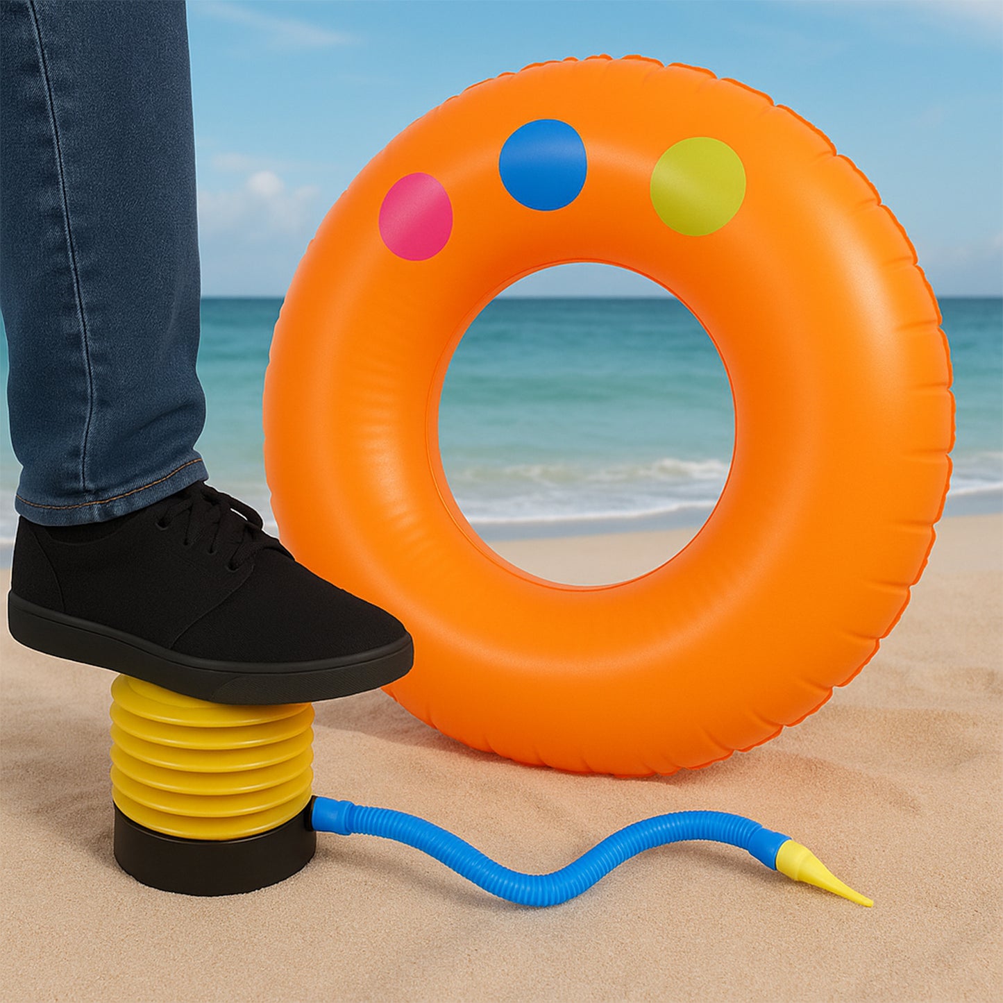 Portable Foot Air Pump With Hose
