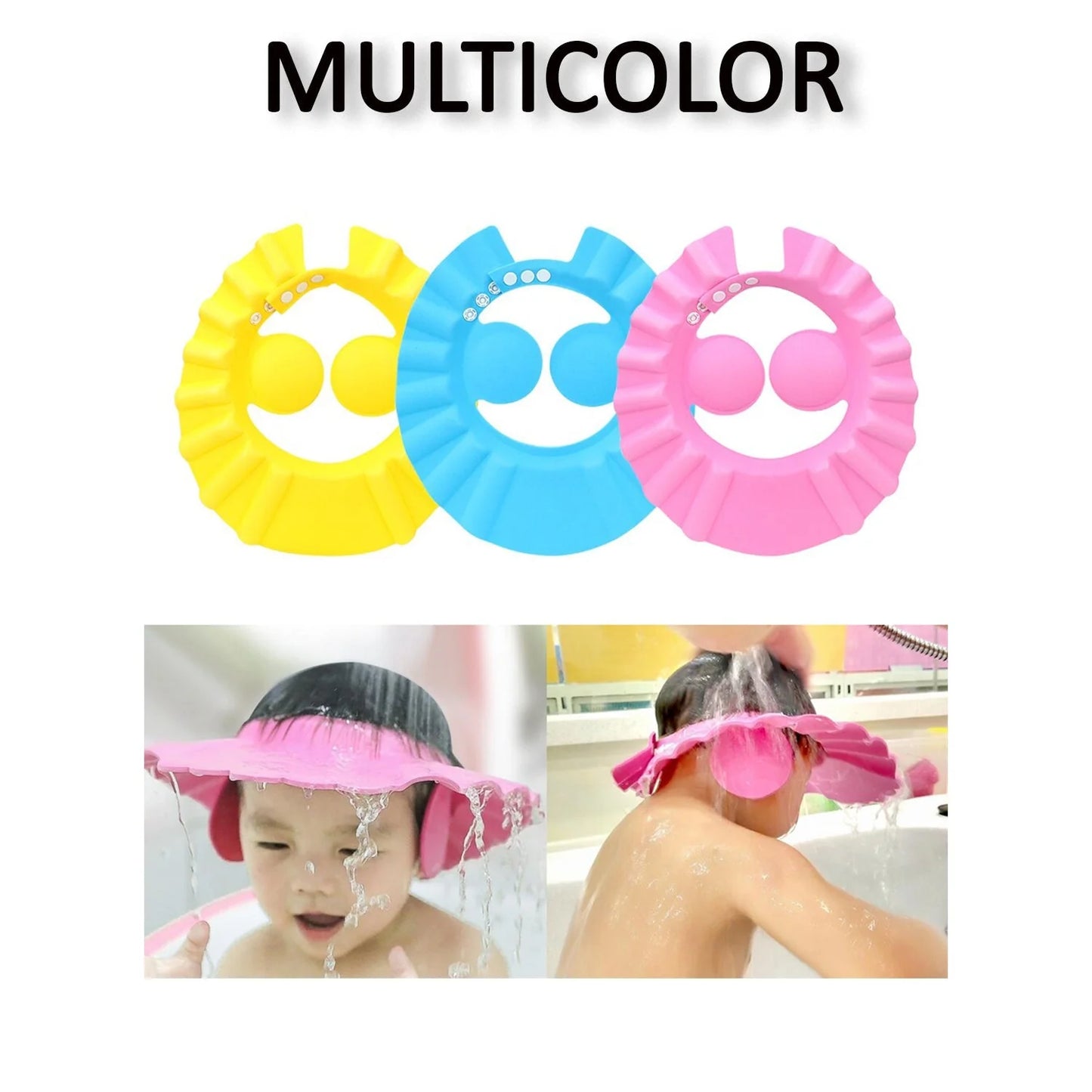Adjustable Safe Soft Bathing Baby Shower Hair Wash Cap For Children Baby Bath Cap Shower Protection For Eyes And Ear