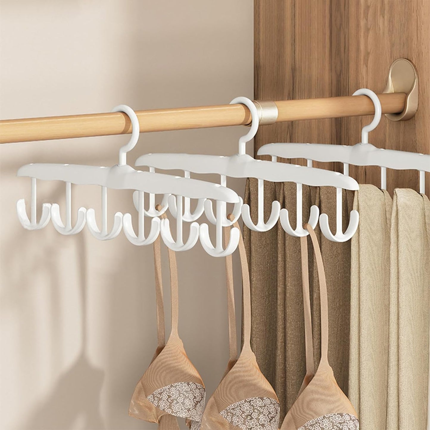 Tank Top Hanger 12-Hook Space Saving Hanger Capacity Rotatable Wood Space Saving Hanger Closet Organizers And Storage For Dorm Apartment For Tank Top