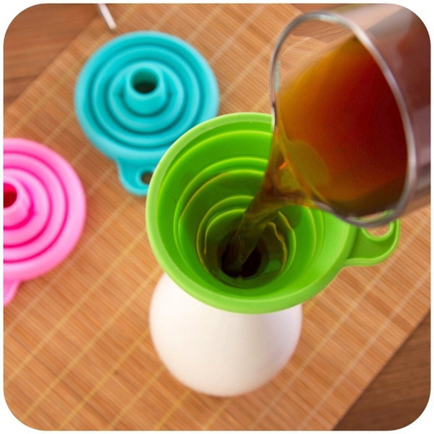 Silicone Funnel For Kitchen Use Oil Pouring Sauce Water Juice