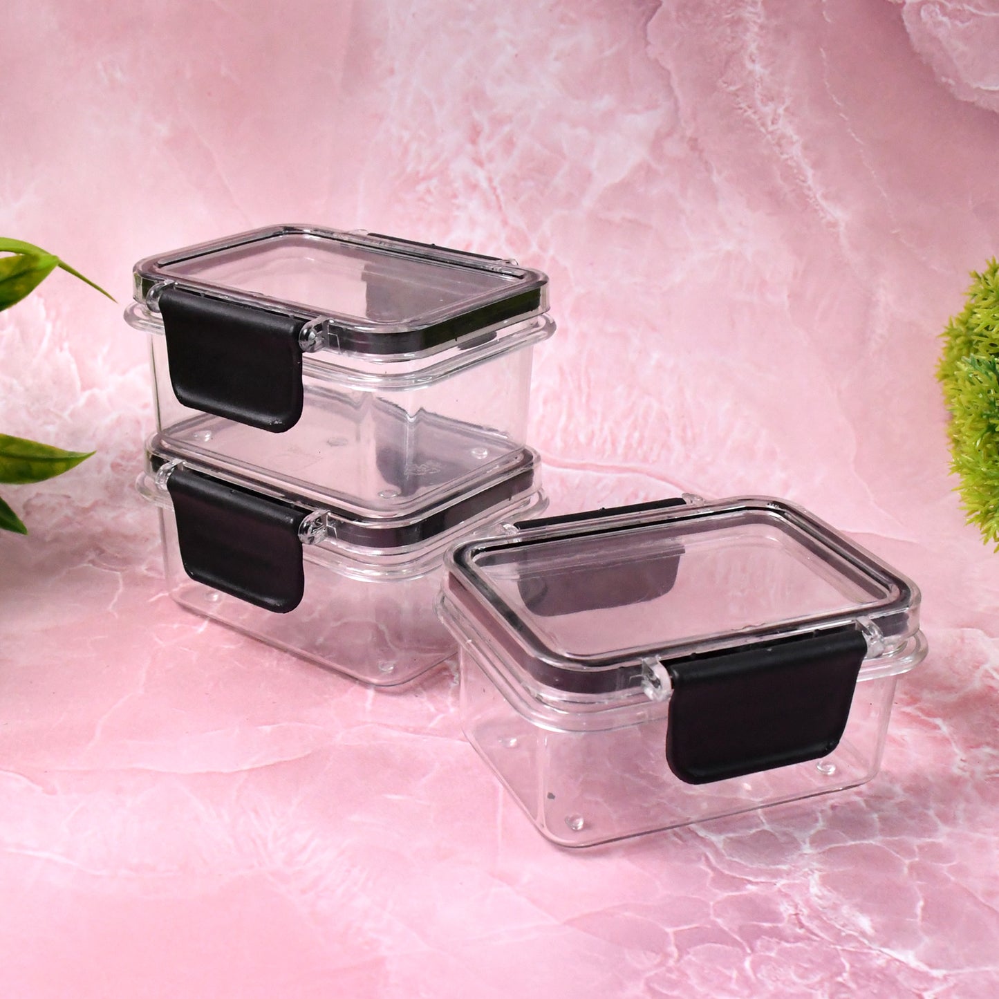 Kitchen Storage Container With Air Seal Lock Lid (3 Piece Set 250 Ml)