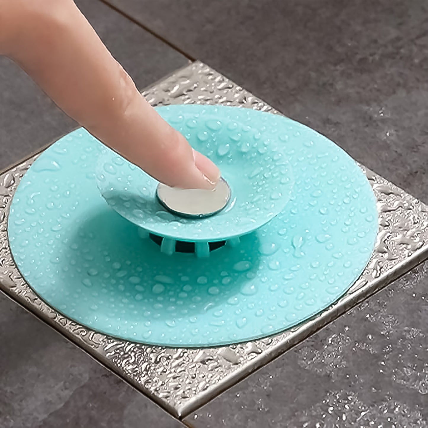 Creative 2-In-1 Light Green Silicone Sewer Sink Sealer Cover Drainer (Multicolour)