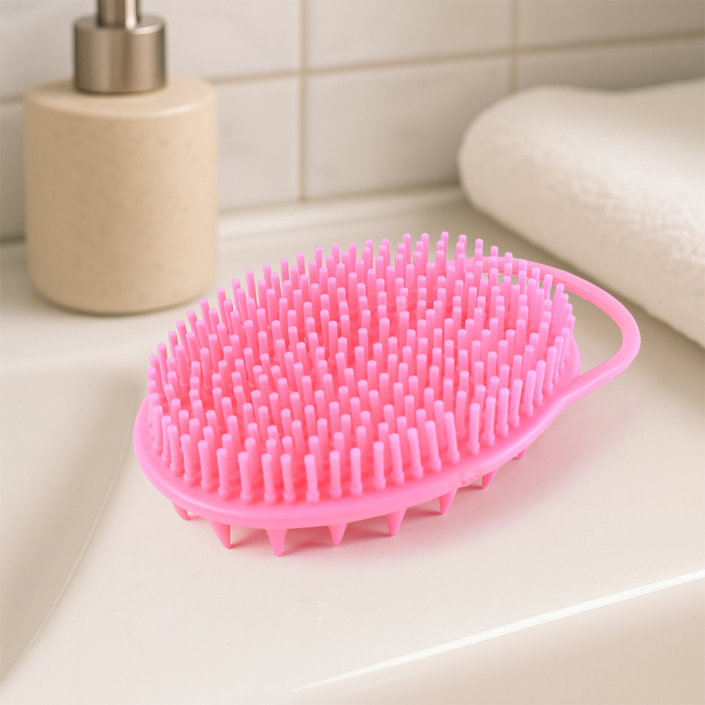 2-In-1 Silicone Soft Bristle Bath Brush