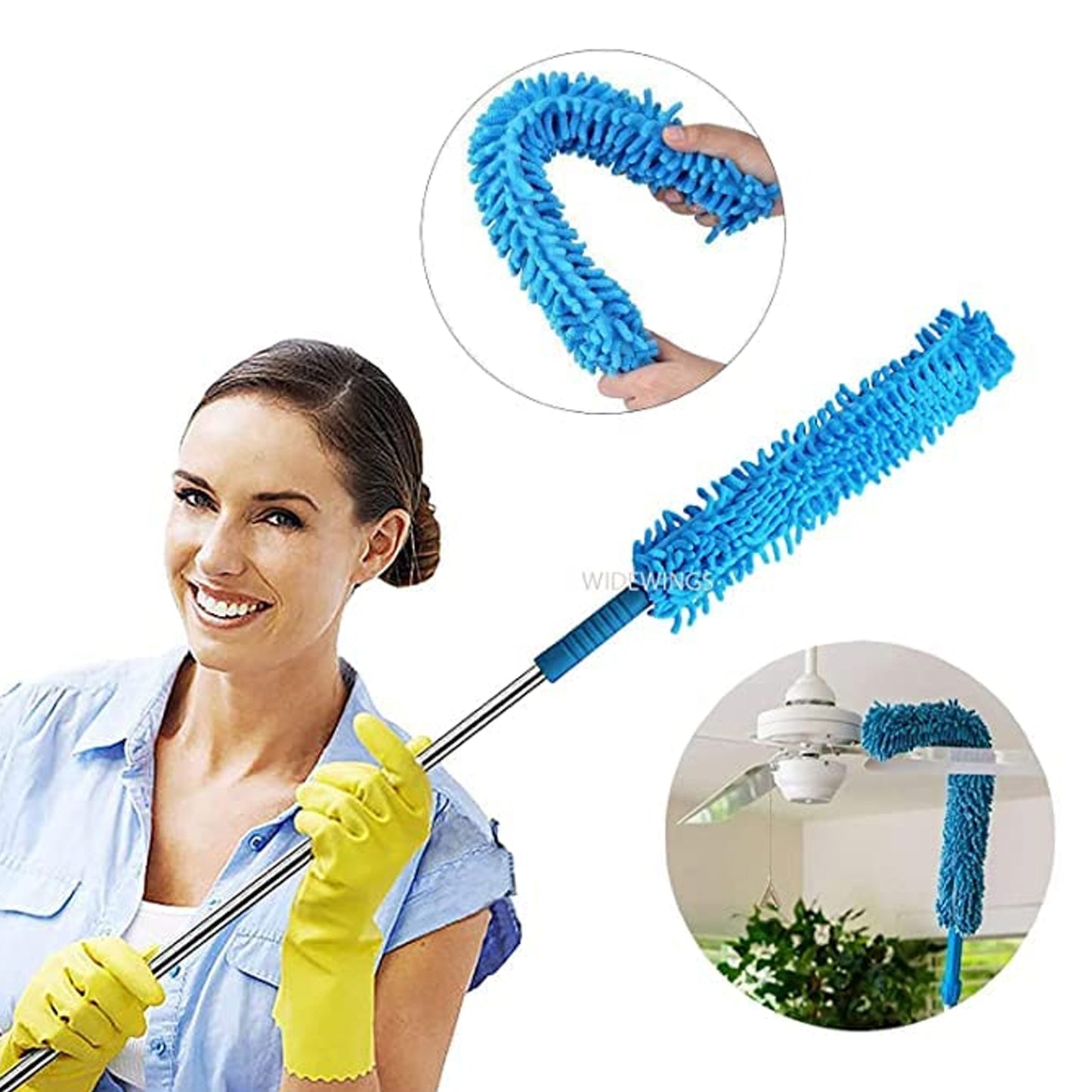 Long Handle Dust Cleaning Brush Adjustable Microfiber Dust Brush Foldable Home Appliances Ceiling Cleaner Latest Home Improvement Products