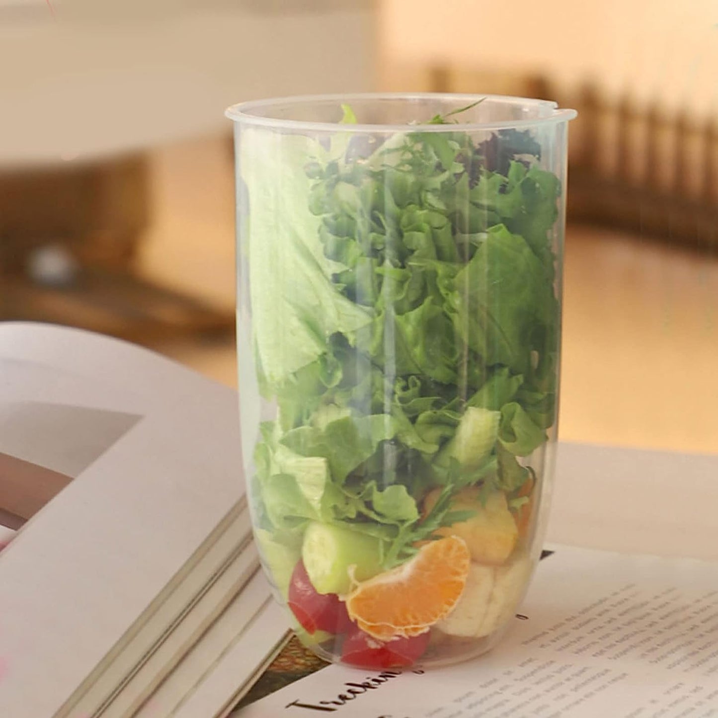 Fruit And Vegetable Salad Cups Easy Clean Salad Mixing Cup For Business People For Business Travel (1Pc)