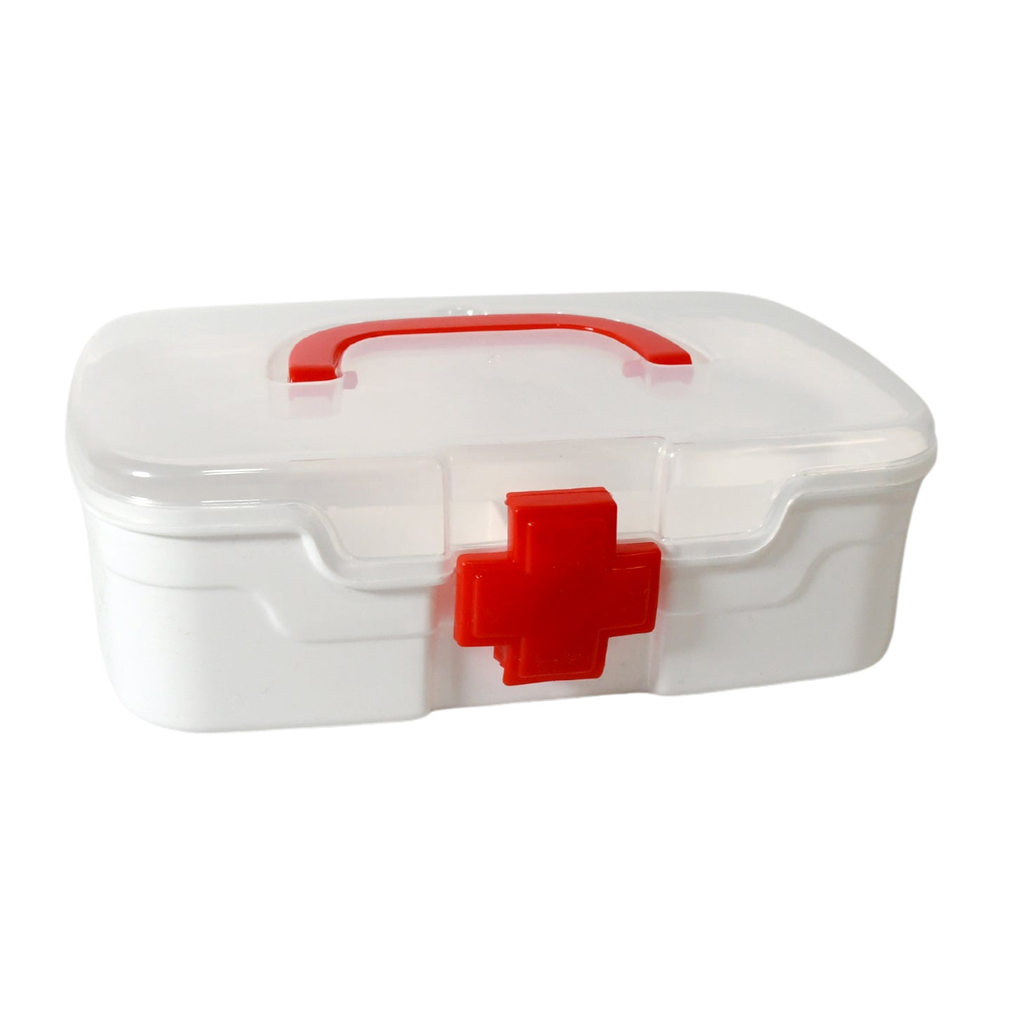 Medical Box 1 Piece Indoor Outdoor Medical Utility Medicine Storage Box Detachable Tray Medical Box Multi Purpose Regular Medicine First Aid Box With Handle Transparent Lid