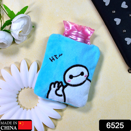 Blue Baymax Small Hot Water Bag With Cover For Pain Relief Neck Shoulder Pain And Hand Feet Warmer Menstrual Cramps.