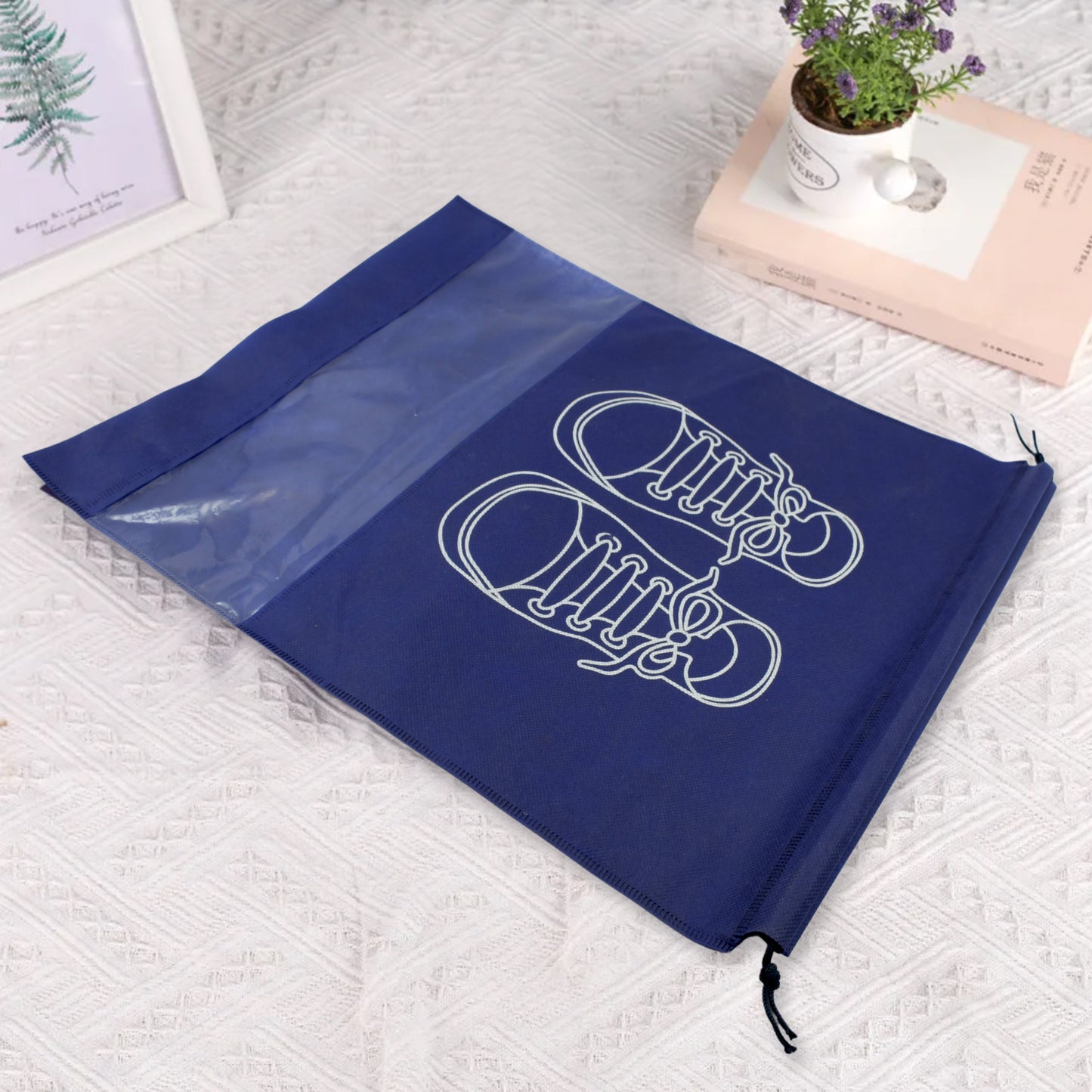 Beach Bag Shoes Storage Bag Closet Organizer Non-Woven Travel Portable Bag Waterproof Pocket Clothing Classified Hanging Bag Shoe Bag Luggage Travel Portable Shoe Pouch Non Woven Transparent Window (3 Pc )