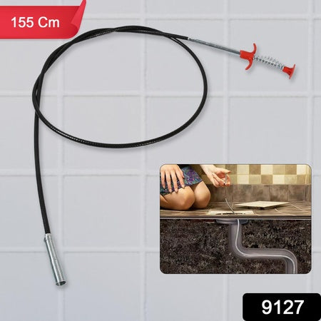 Metal Wire Brush Hand Kitchen Sink Cleaning Hook Sewer Dredging Device (155 Cm)