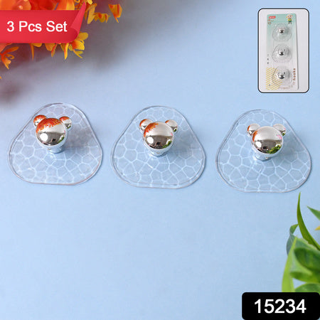 All-Plastic Adhesive Wall Hooks - Strong No Damage Easy To Install (3 Pc Set)