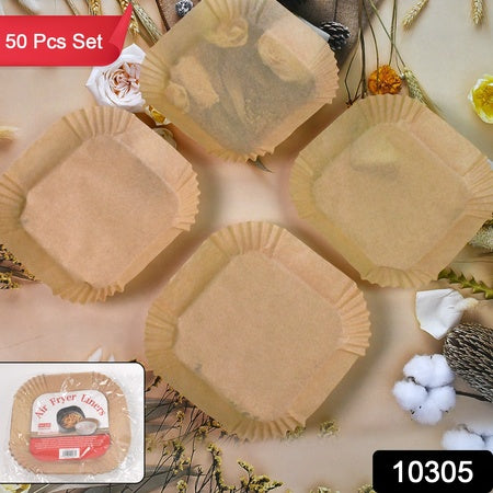 Square Air Fryer Disposable Paper Liner (50 Pcs Set 160Mmx45Mm)
