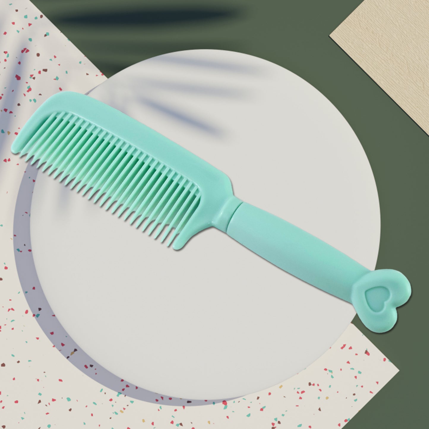 Plastic Hair Comb With Heart-Shaped Handle (1 Pc)