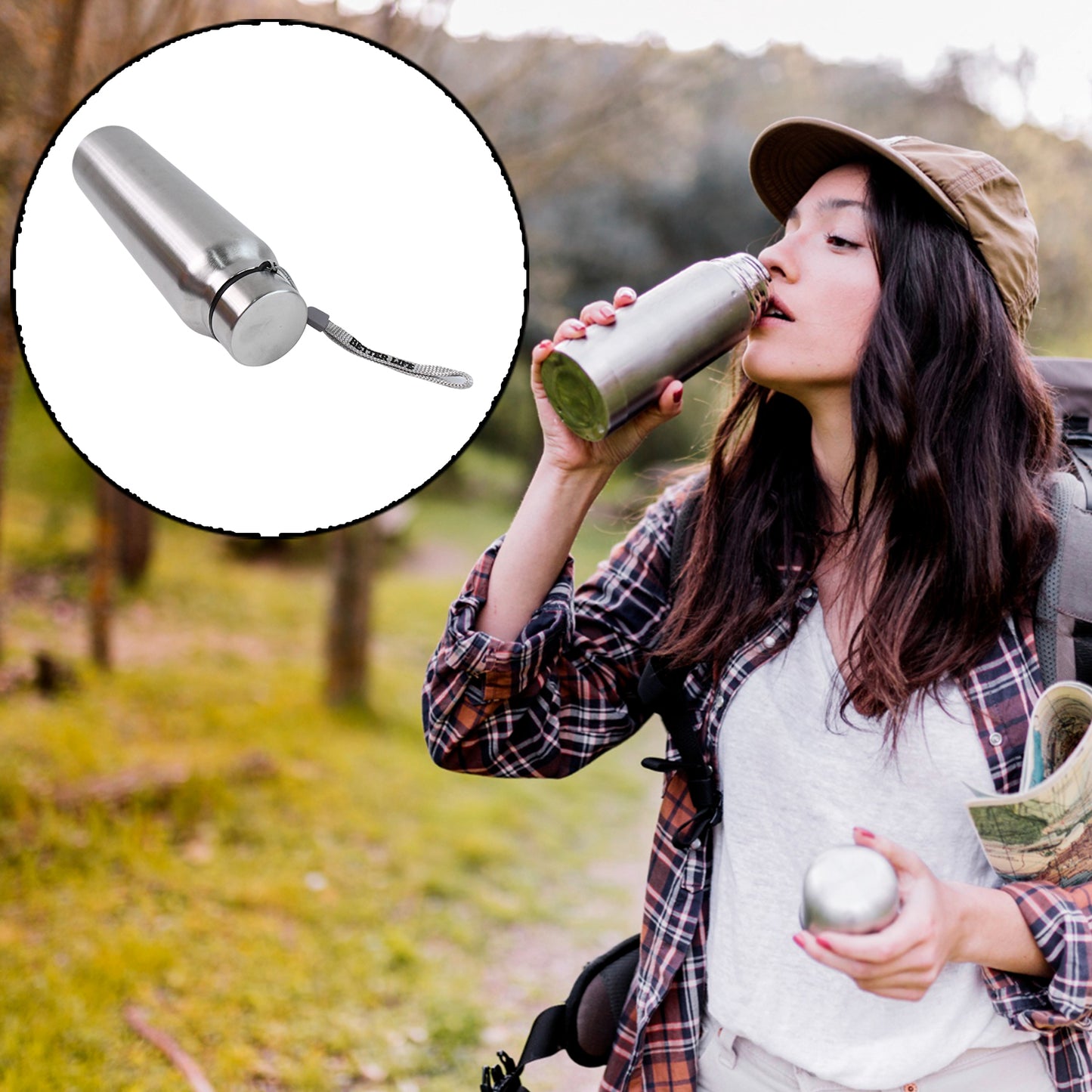 Stainless Steel Double Wall Vacuum-Insulated Drink Water Bottle (1000 Ml)