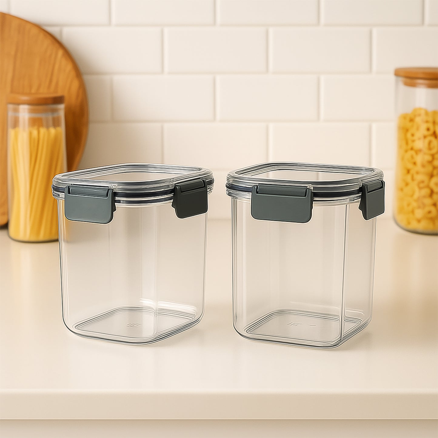Apexpress N Lock Airtight Food Storage Container Set (2Pc900Ml) Approx