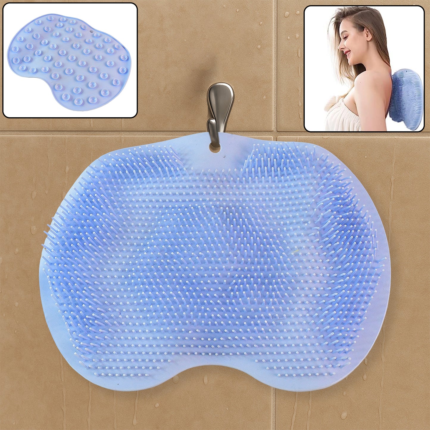 Silicone Bath Massage Cushion With Suction Cup Shower Foot Scubber Brush Foot Bath Mat Scrubber Anti-Slip Exfoliating Dead Skin Massage Pad Lazy Wash Feet Bathroom Mat
